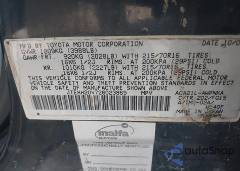 2002 Toyota Rav4 from USA, damaged, VIN JTEHH20V726023869